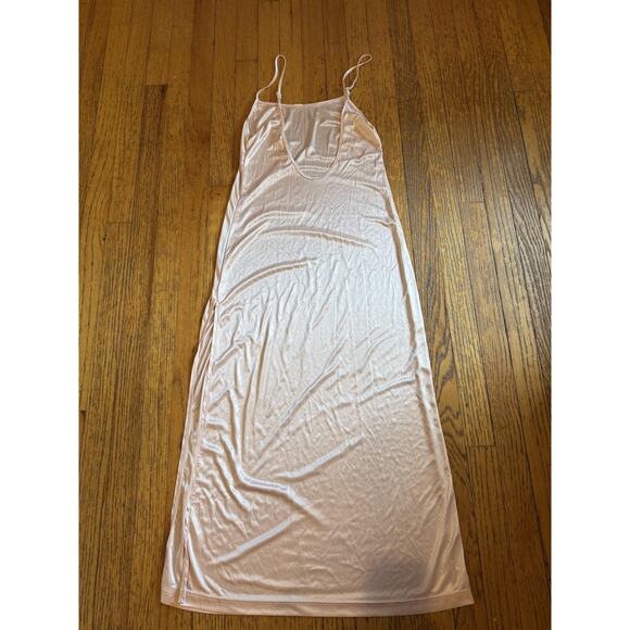 Victoria's Secret Slip Dress Womens Small Pink Satin Nightgown Side Slit Straps - Picture 5 of 6
